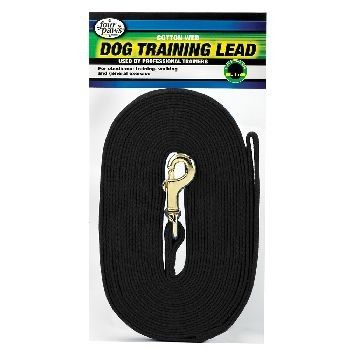 Four Paws D Lead Black Cotton Web 10 Ft