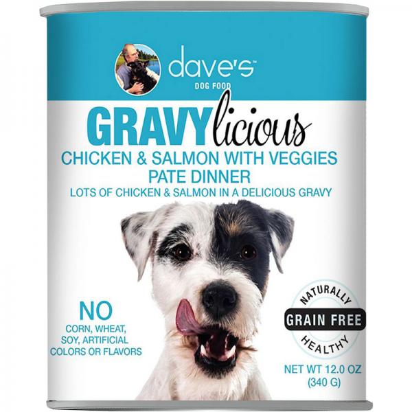 Dave's Pet Food D Can Gravylicious Chicken & Salmon with Veggies Paté 12oz