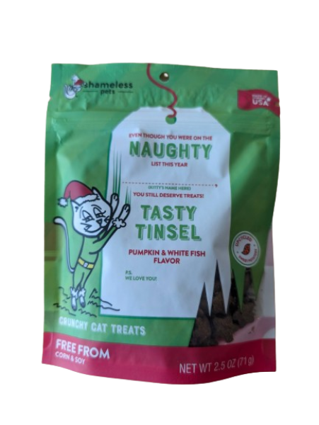 Shameless C Naughty Tasty Tinsel Pumpkin & Whitefish Treat 2.5oz 2024 - NLO