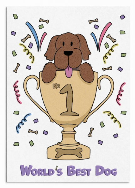 Poochie-Post World's Best Dog Edible Card