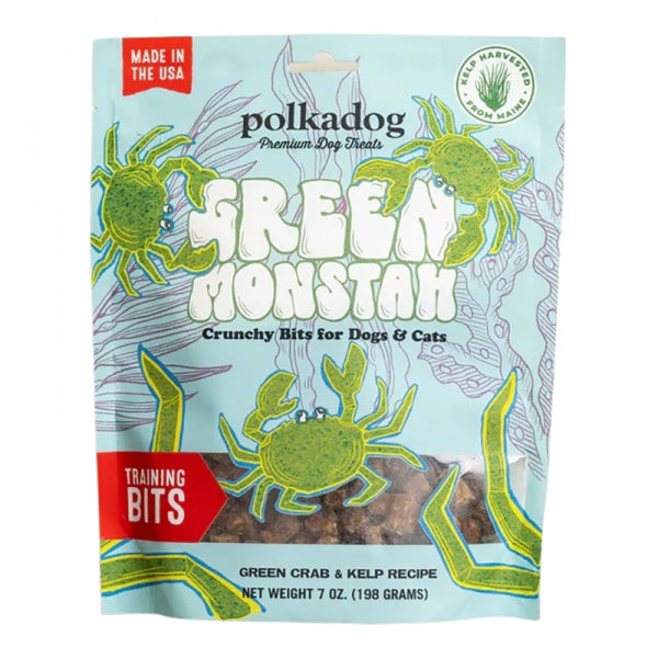 Polka Dog Green Monsta Bits Pouch 7oz