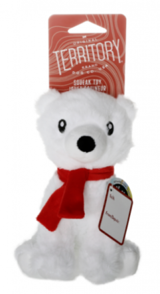 Territory D Plush Squeaker Polar Bear MD 2024