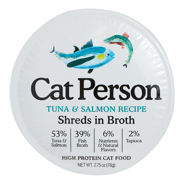 Cat Person C Cup Shreds in Broth Tuna & Salmon 2.75oz