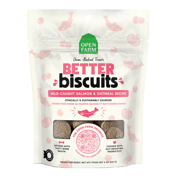 Open Farm D Better Biscuits Wild-Caught Salmon & Oatmeal 8oz