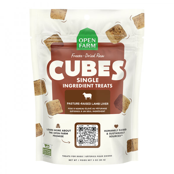 Open Farm D FD Cubes Lamb Liver Treats 3oz