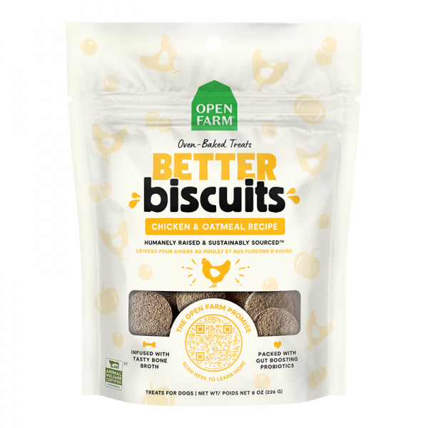 Open Farm D Better Biscuits Chicken & Oatmeal 8oz