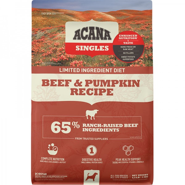 Acana D 4.5lb Singles Beef/Pumpkin