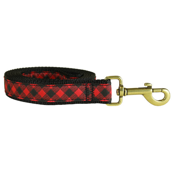 Belted Cow D Leash Buffalo Plaid 1"