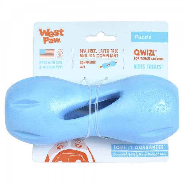 West Paw Qwizl L Aqua Blue